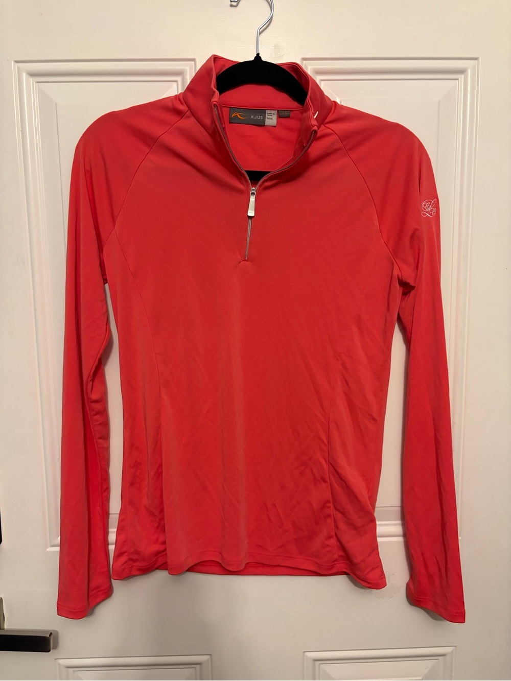 Women's KJUS Half Zip Kallena Coral Long Sleeve Performance Top Size Small